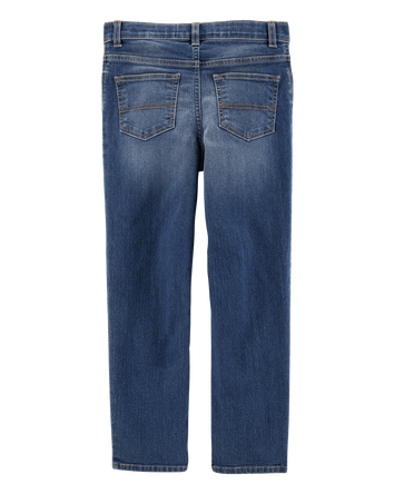 Enfant Jeans droit - d&eacute;lavage bleu ancre fonc&eacute;, 