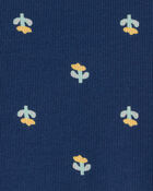 Baby Girl Floral Graphic Bodysuit - Blue, image 2 of 3 slides
