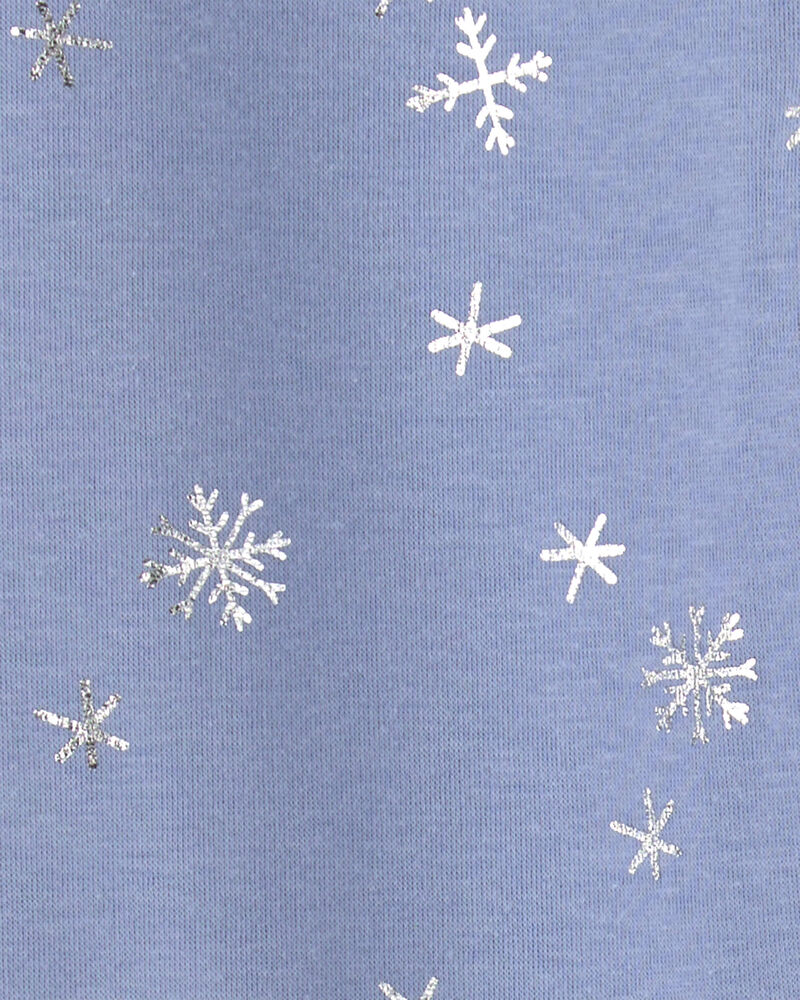 Filles - Legging extensible en molleton &agrave; motif flocon de neige &ndash; Bleu/Blanc, image 4 sur 4 diapositives