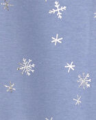 Filles - Legging extensible en molleton &agrave; motif flocon de neige &ndash; Bleu/Blanc, image 4 sur 4 diapositives