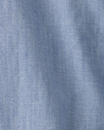 Boys Chambray Short-Sleeve Button-Down Shirt - Blue, 