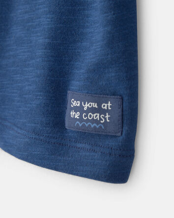 B&eacute;b&eacute; gar&ccedil;on - T-shirt en jersey bouclette avec poche &ndash; Bleu, 