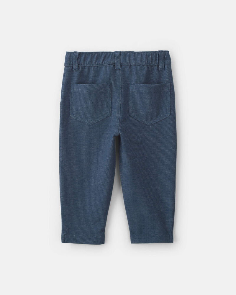 Baby Girl Knit Denim Pants - Indigo, image 2 of 4 slides