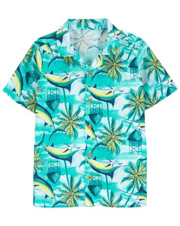 Tropical Button-Front Shirt, 