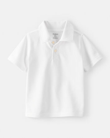 Toddler Pique Uniform Polo Shirt - White, 