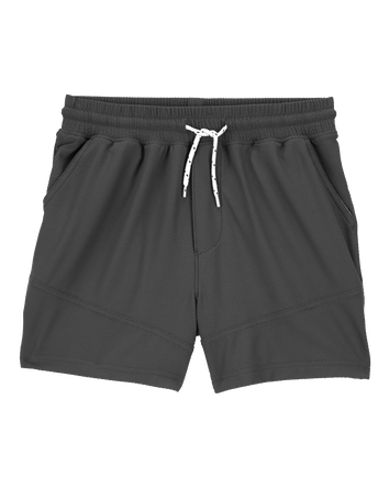 Kid Solid Cotton Blend Shorts - Gray, 