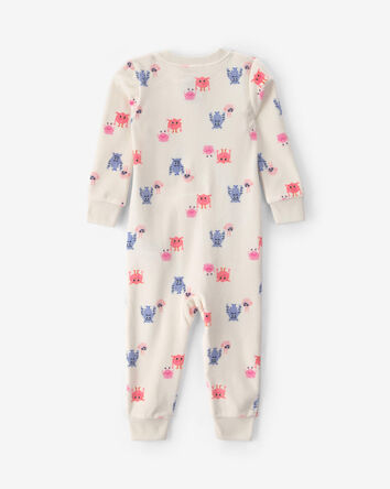 Toddler Girl 1-Piece Monster DreamPlush Snug Fit Pyjama - Cream, 