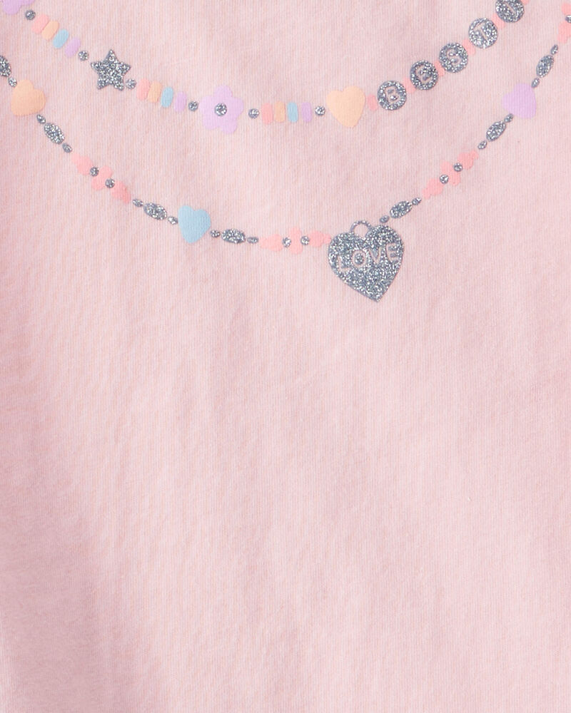 Toddler 2-Piece Necklace Printed Tee & Rainbow Skort Set, image 4 of 6 slides