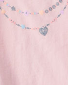 Toddler 2-Piece Necklace Printed Tee & Rainbow Skort Set, image 4 of 6 slides