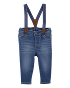 Bébé Pantalon en tricot de denim à bretelles, image 1 sur 5 diapositives