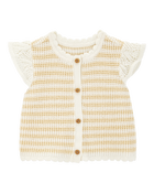 Baby Flutter Sleeve Knit Top - Yellow, image 1 of 4 slides