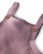 Baby Girl Organic Cotton Sweater Knit Overalls, image 2 of 4 slides