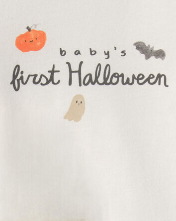 Baby 2-Piece 'Baby's First Halloween' Long-Sleeve Bodysuit & Pant Set - Orange/Cream, 