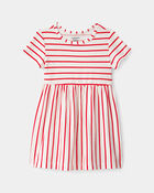 Baby Girl Striped Short-Sleeve Dress - Red/Ivory, image 1 of 4 slides