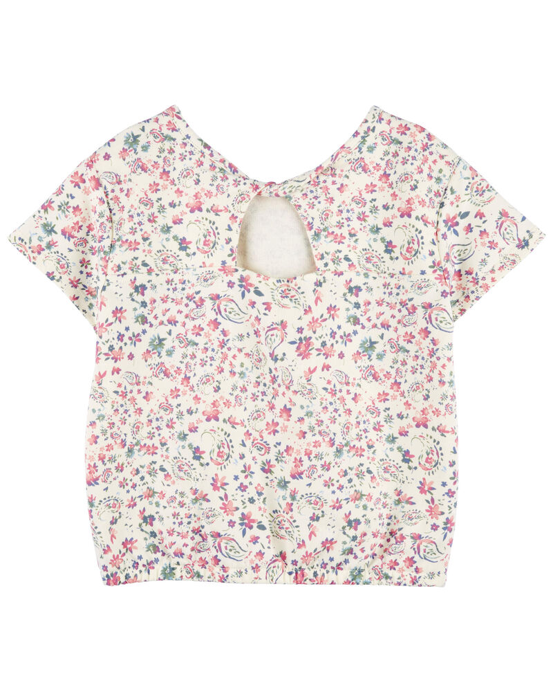 Kid Paisley Floral Print Twist Back Top, image 2 of 4 slides