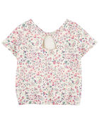 Kid Paisley Floral Print Twist Back Top, image 2 of 4 slides