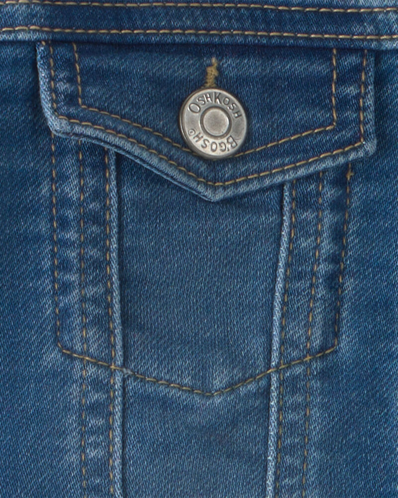 Toute-petit fille - Blouson en denim &agrave; appliqu&eacute; d&rsquo;ourson &ndash; D&eacute;lav&eacute; moyen, image 4 sur 5 diapositives