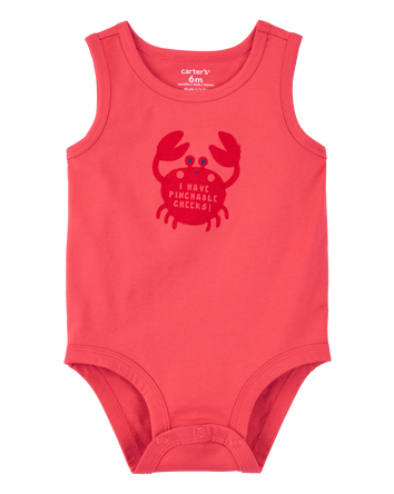 Baby Pinchable Cheeks Crab Bodysuit, 