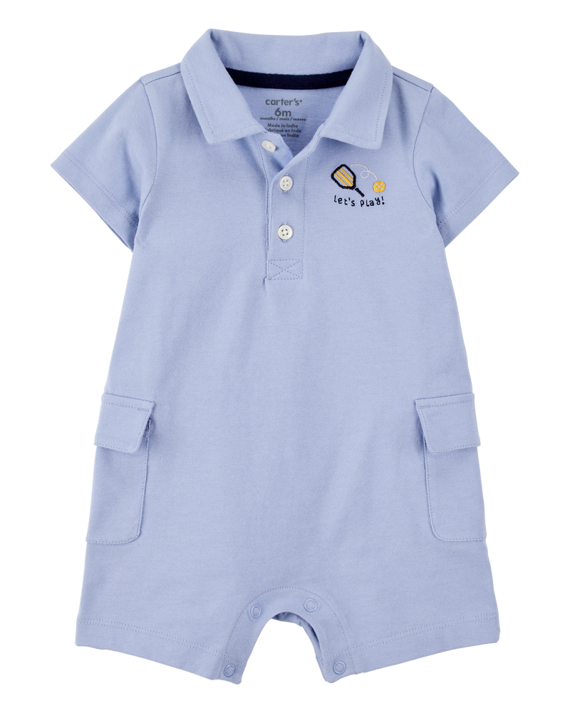 Baby Pickleball Cotton Romper, image 1 of 5 slides