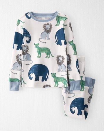 Toddler Organic Cotton Pyjamas Set in Wildlife Print, 