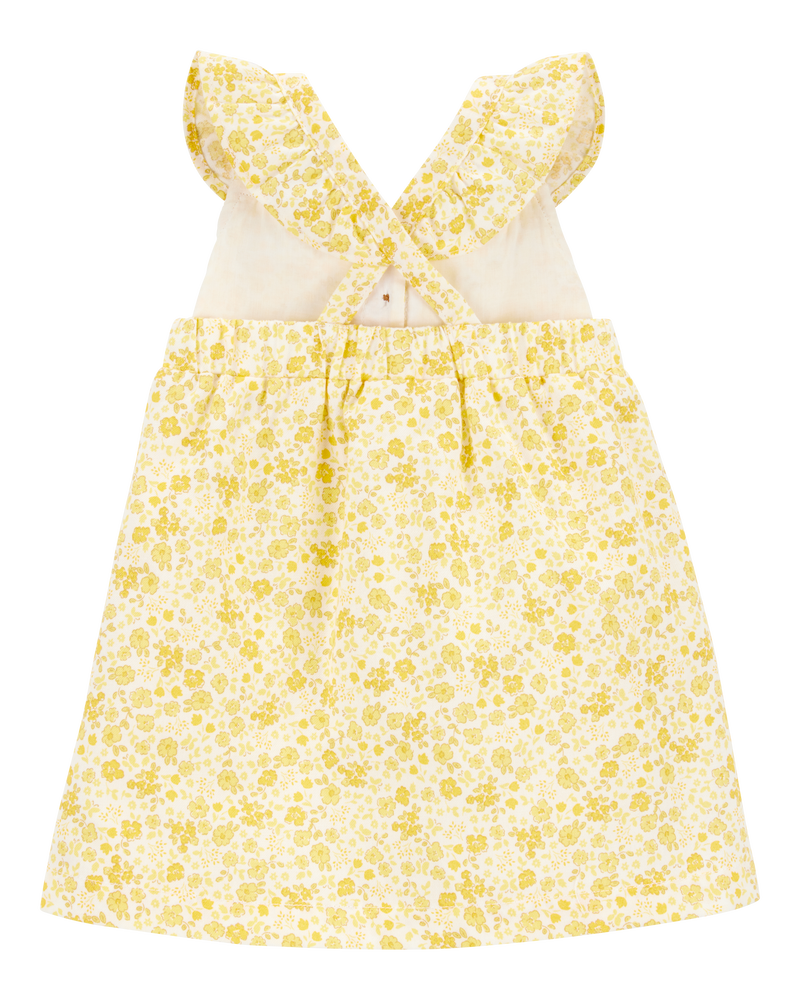 Baby Floral Flutter Dress -  Yellow, image 2 of 4 slides
