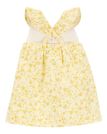 Baby Floral Flutter Dress -  Yellow, 