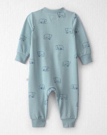 B&eacute;b&eacute; - Combinaison en jersey bouclette de coton biologique &agrave; motif Oursons bleus, 