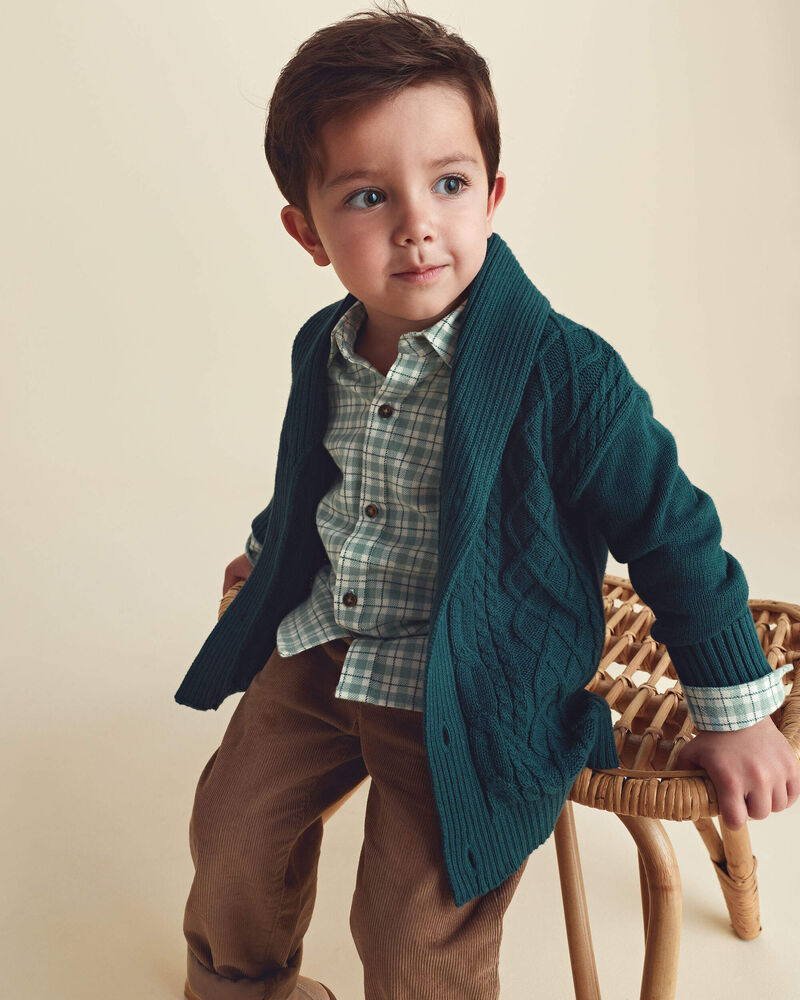 Cardigan en tricot pour tout-petit - Bleu marine, image 2 sur 4 diapositives