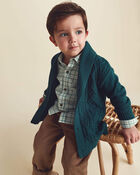 Cardigan en tricot pour tout-petit - Bleu marine, image 2 sur 4 diapositives