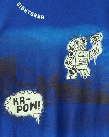 Boys Robot Graphic Tee - Sapphire, 