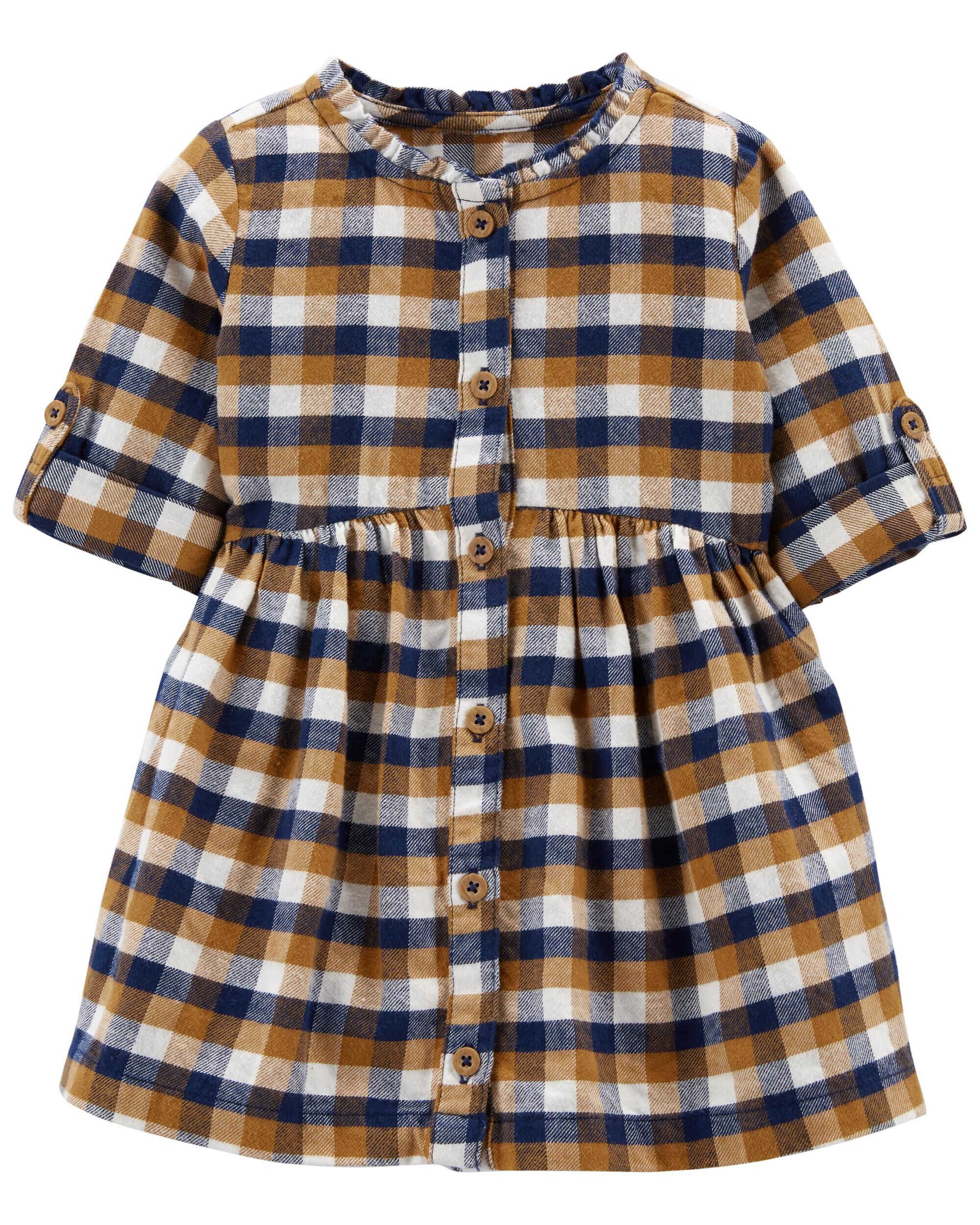 Yellow Plaid Flannel Dress Carter s Oshkosh Canada