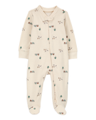Baby Truck Print 2-Way Zip Cotton Sleeper Pyjamas, image 1 of 4 slides