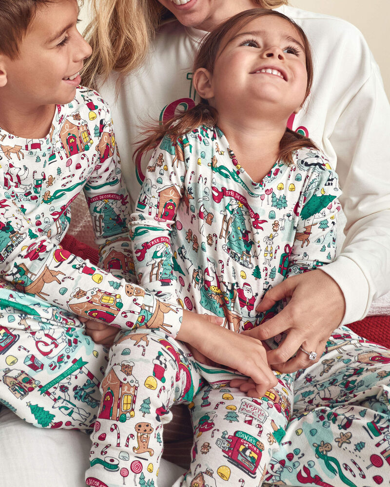 Toddler 2-Piece Christmas Scavenger Hunt 100% Cotton Snug Fit Pyjama Set, image 5 of 6 slides