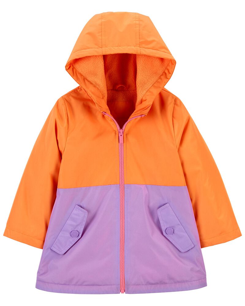 Kid Fleece-Lined Colourblock Rain Jacket, image 1 of 3 slides