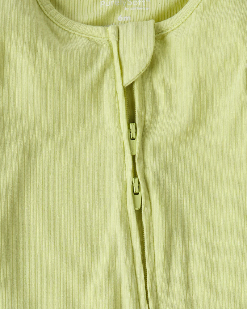 Baby PurelySoft&trade; 2-Way Zip Sleeper - Green, image 5 of 9 slides