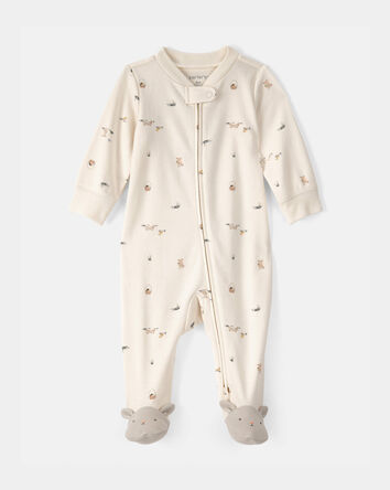 B&eacute;b&eacute; - Grenouill&egrave;re 100&nbsp;% coton, lapin de P&acirc;ques - Cr&egrave;me , 