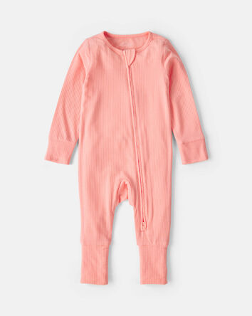 Baby Girl PurelySoft&trade; 2-Way Zip Sleeper - Coral, 