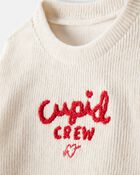 B&eacute;b&eacute; - Ensemble 2 pi&egrave;ces t-shirt &agrave; manches longues et pantalon Cupid Crew de la Saint-Valentin &ndash; Ivoire, image 3 sur 4 diapositives