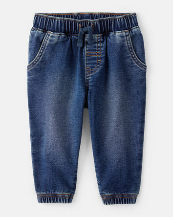 Bébé Ensemble 2 pièces chemise boutonnée à gland et pantalon en denim facile à enfiler , 