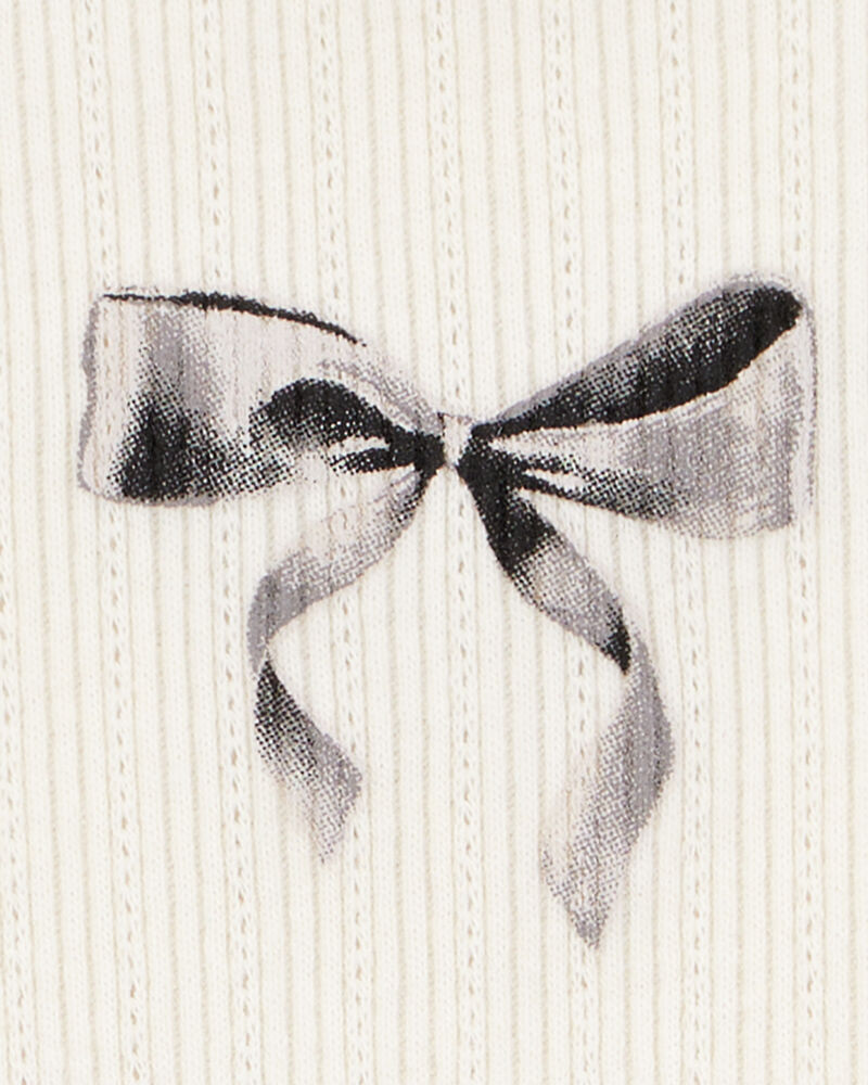 Jeune T-shirt court à nœud à motifs ajourés, image 2 sur 3 diapositives