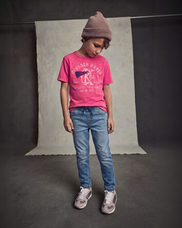 Gar&ccedil;ons - Jean en denim &agrave; jambe droite - D&eacute;lav&eacute; moyen, 