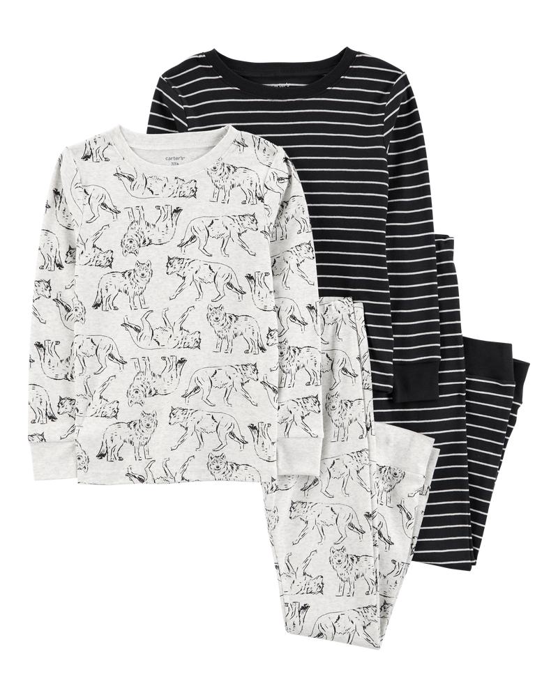 Kid 4-Piece Wolf Pyjamas, image 1 of 4 slides