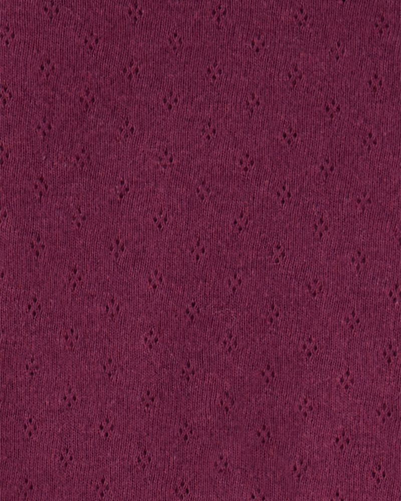 Baby Girl 3-Piece Floral Quilted Jacket Outfit Set - Maroon/Cream, image 3 of 4 slides