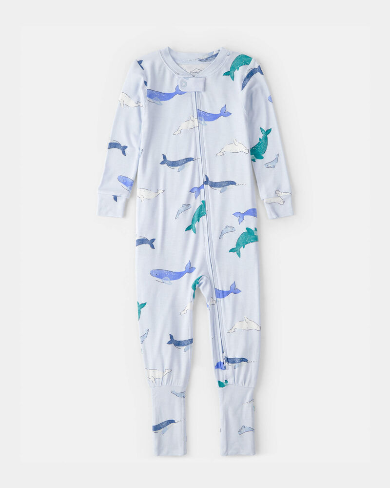 Baby Whale PurelySoft Snug Fit 1-Piece Pyjama - Blue, image 2 of 9 slides