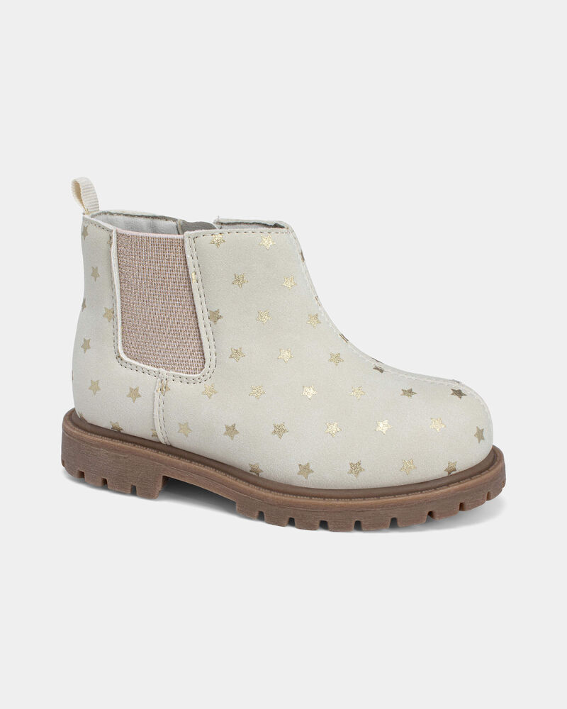 Tout-petit - Bottes de mode m&eacute;talliques &eacute;toile - Ivoire, image 1 sur 7 diapositives