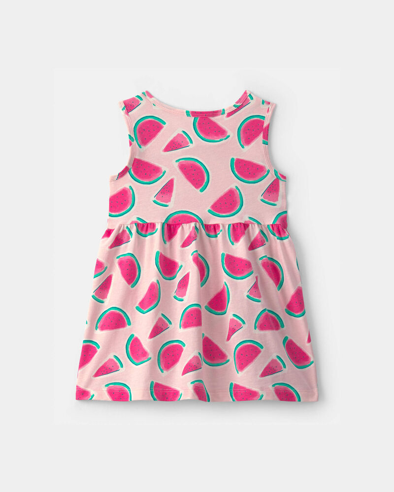 Toddler Girl Watermelon Sleeveless Dress - Pink, image 2 of 4 slides