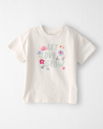 Filles - T-shirt en coton biologique imprim&eacute; &laquo;Let Love Grow&raquo;, 