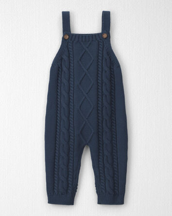 B&eacute;b&eacute; gar&ccedil;on - Salopette en coton biologique &agrave; tricot torsad&eacute;, 