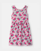 Filles - Robe sans manches en tricot &agrave; motif melon d&rsquo;eau - Rose, image 1 sur 3 diapositives