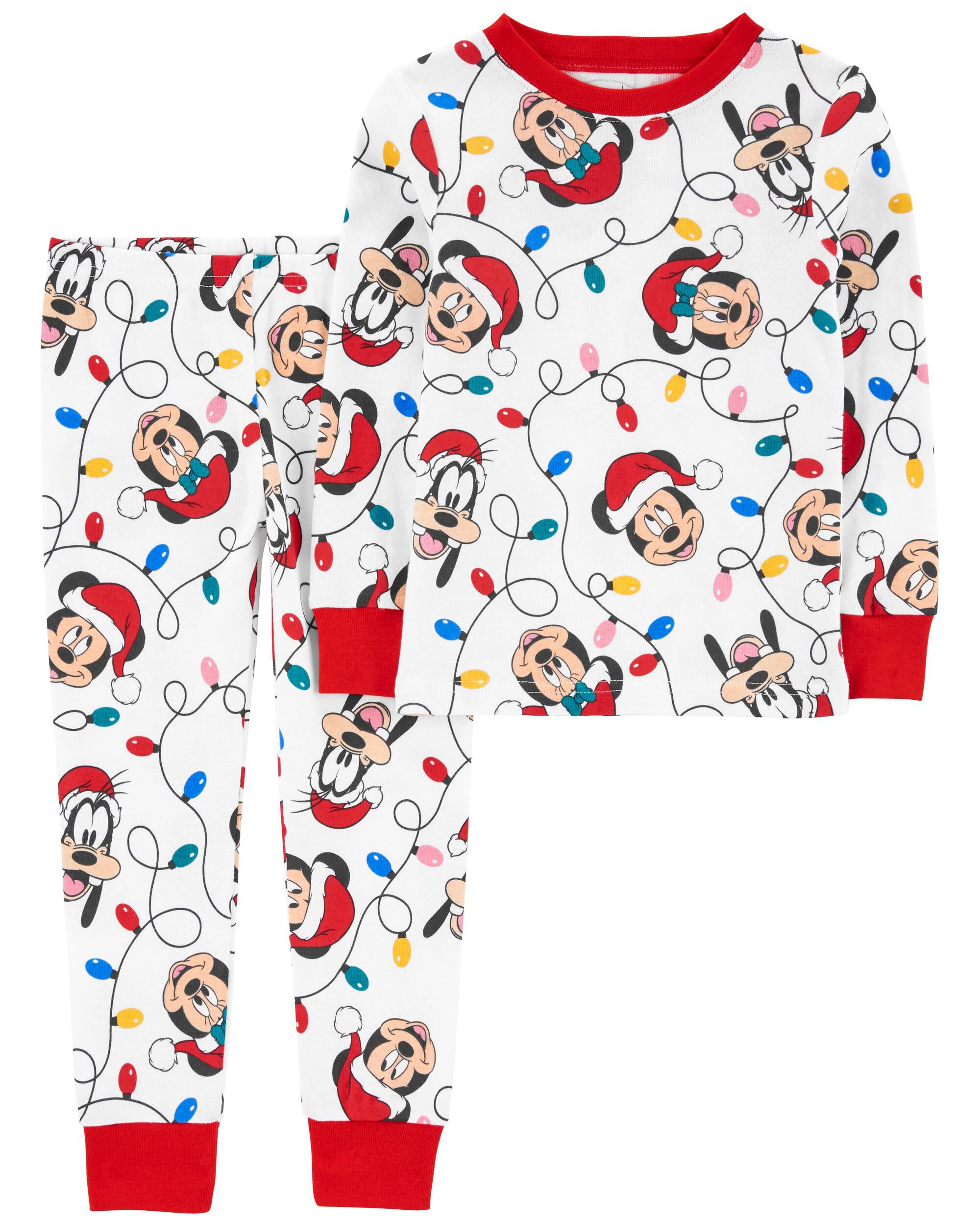 White Red 2 Piece Mickey Mouse Christmas 100 Snug Fit Cotton Pyjamas Carter s Oshkosh Canada